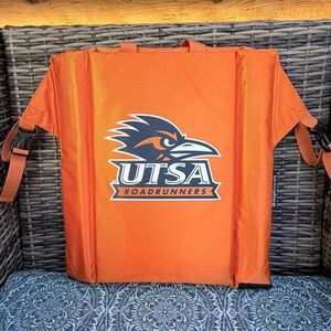 UTSA San Antonio Roadrunners Stadium Cushion Seat Orange Adjustable Straps